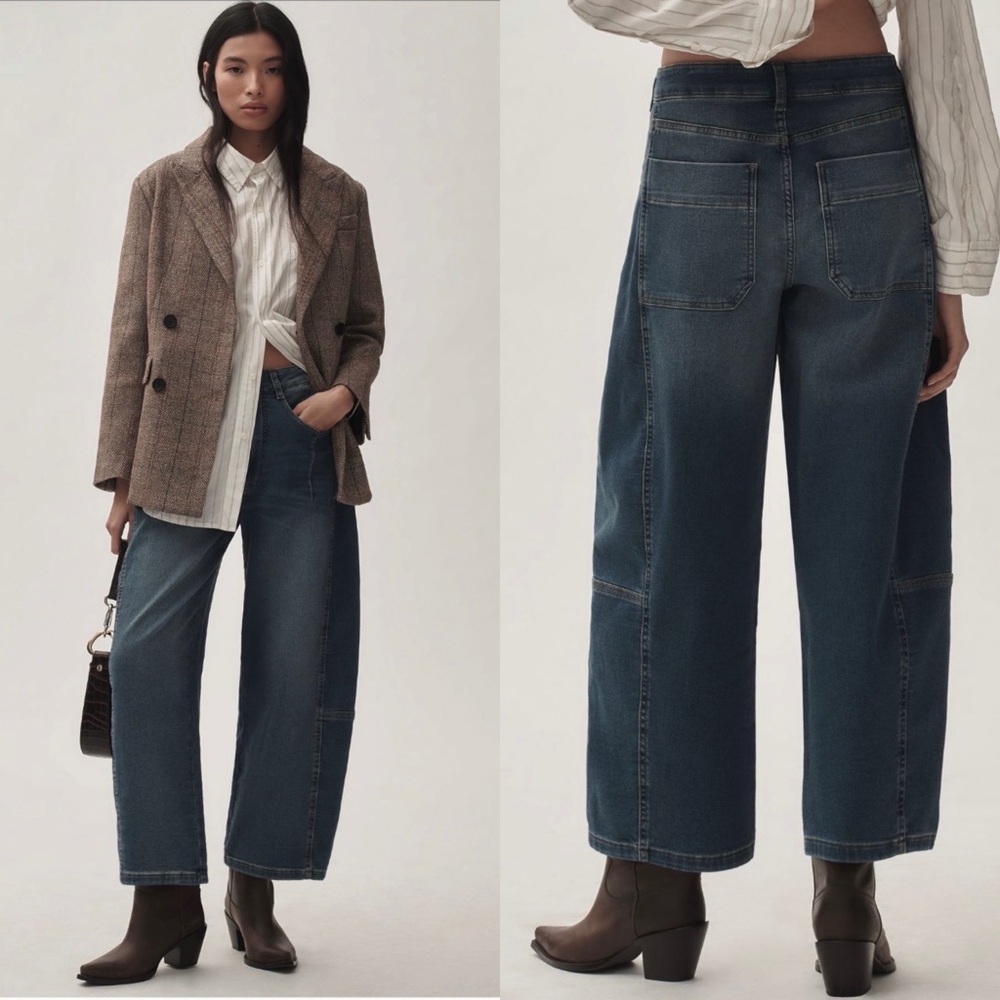 Pilcro and the Letterpress Kenna Mid-Rise Heritage Barrel Jeans